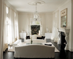 All white living room